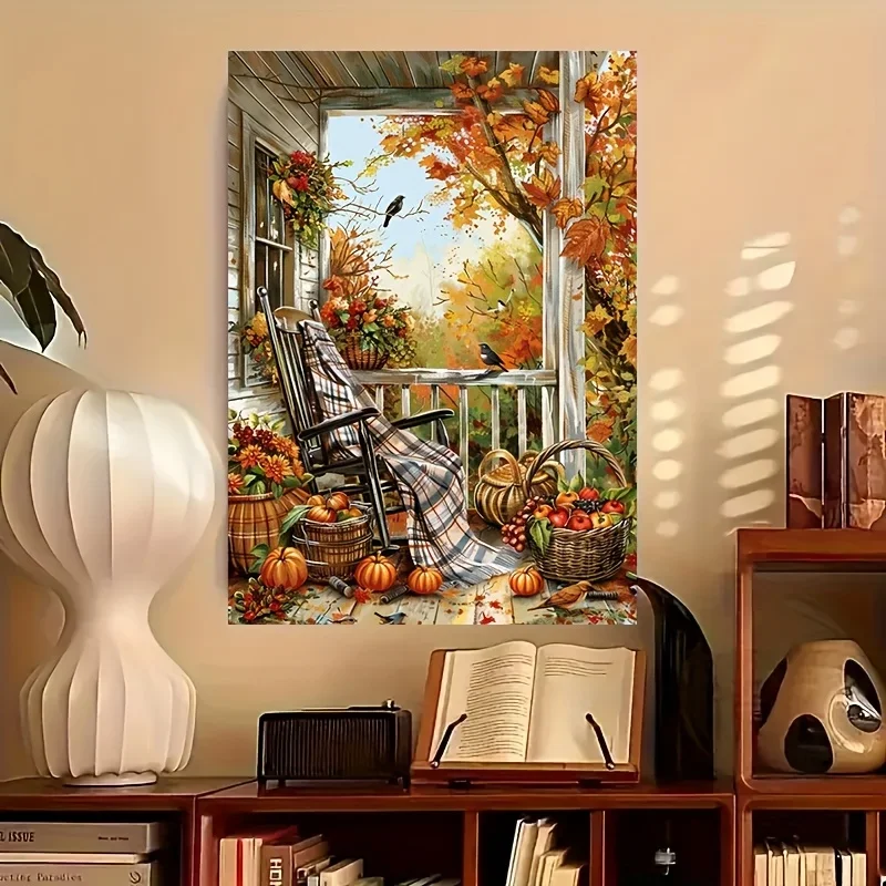 120/300/500/520/1000/1314 قطعة ألغاز شرفة الخريف لعبة النشاط العائلي المحدبة لغرفة النوم وغرفة المعيشة هدية