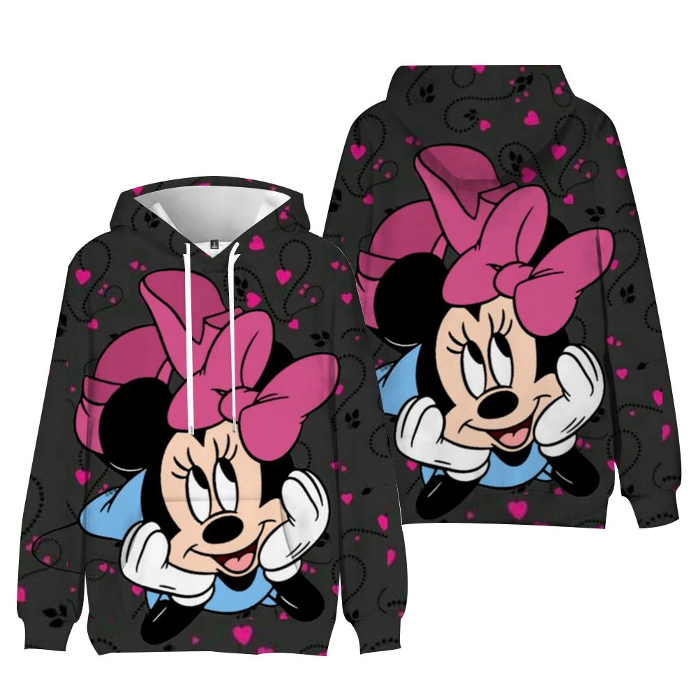 Sweet Y2k Hoodies Minnie Disney Hoodie Mickey Mouse Women Sweatshirt Kids Boys Girls Harajuku Streetwear Clothes