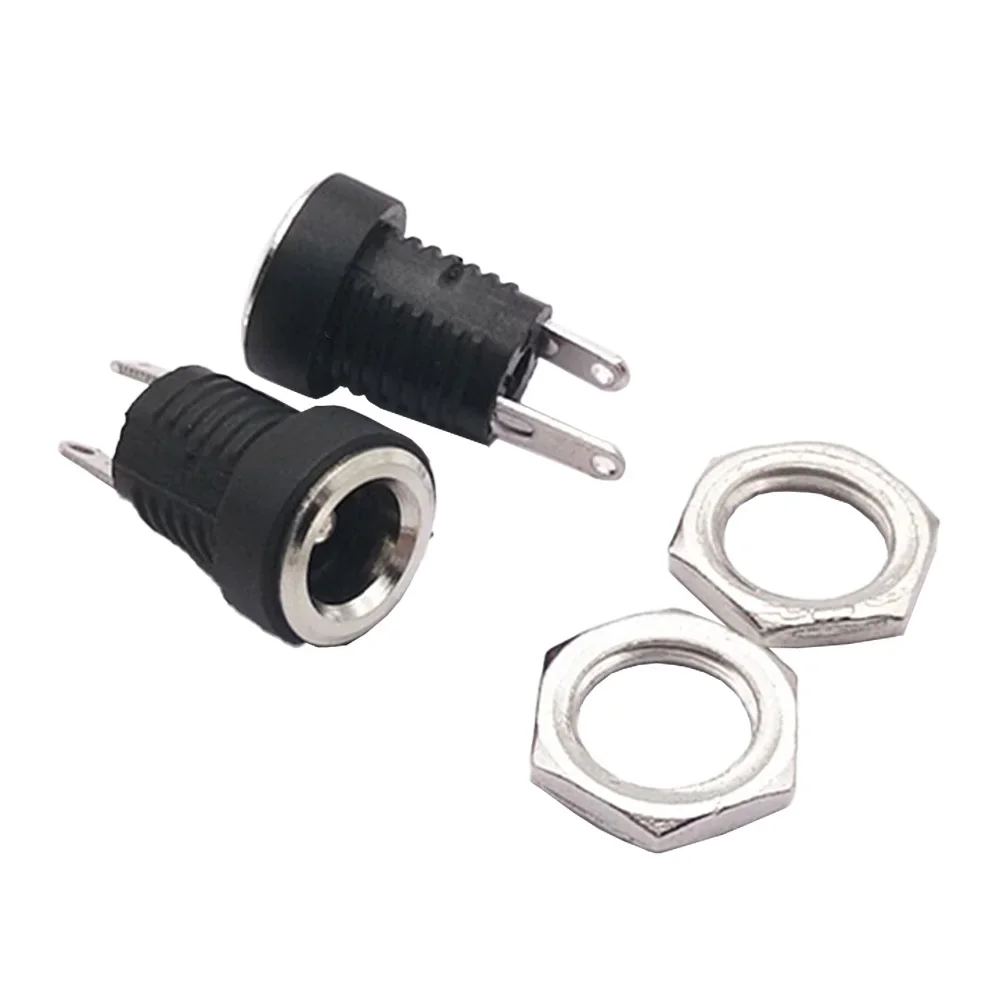 10 Pack DC022 B Power Jack Panel Mount Connector DC 5.5mm x 2.1 DC 5.5mm x2.5mm Female Solder Type Power Jack Socket