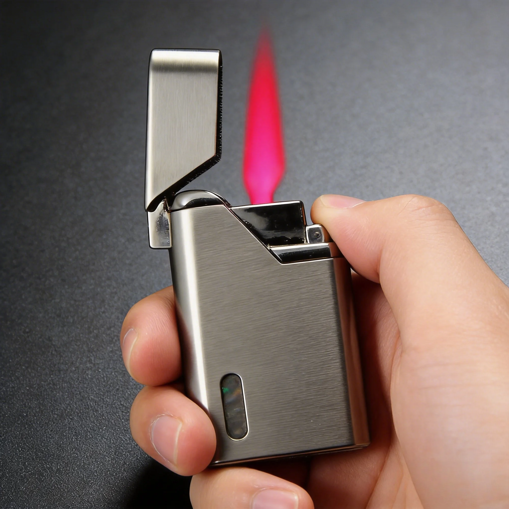 Metal Ultrathin Visible Window Lighter Windproof Turbine Butane Red Flame Inflatable Portable Lighter Accessories Men's Gift