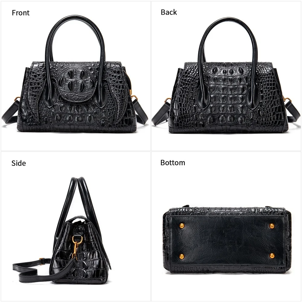 Genuine Leather Luxury Designer Women Handbags Crocodile Top Handle Bag Designer Satchel Bags For Women Handbag