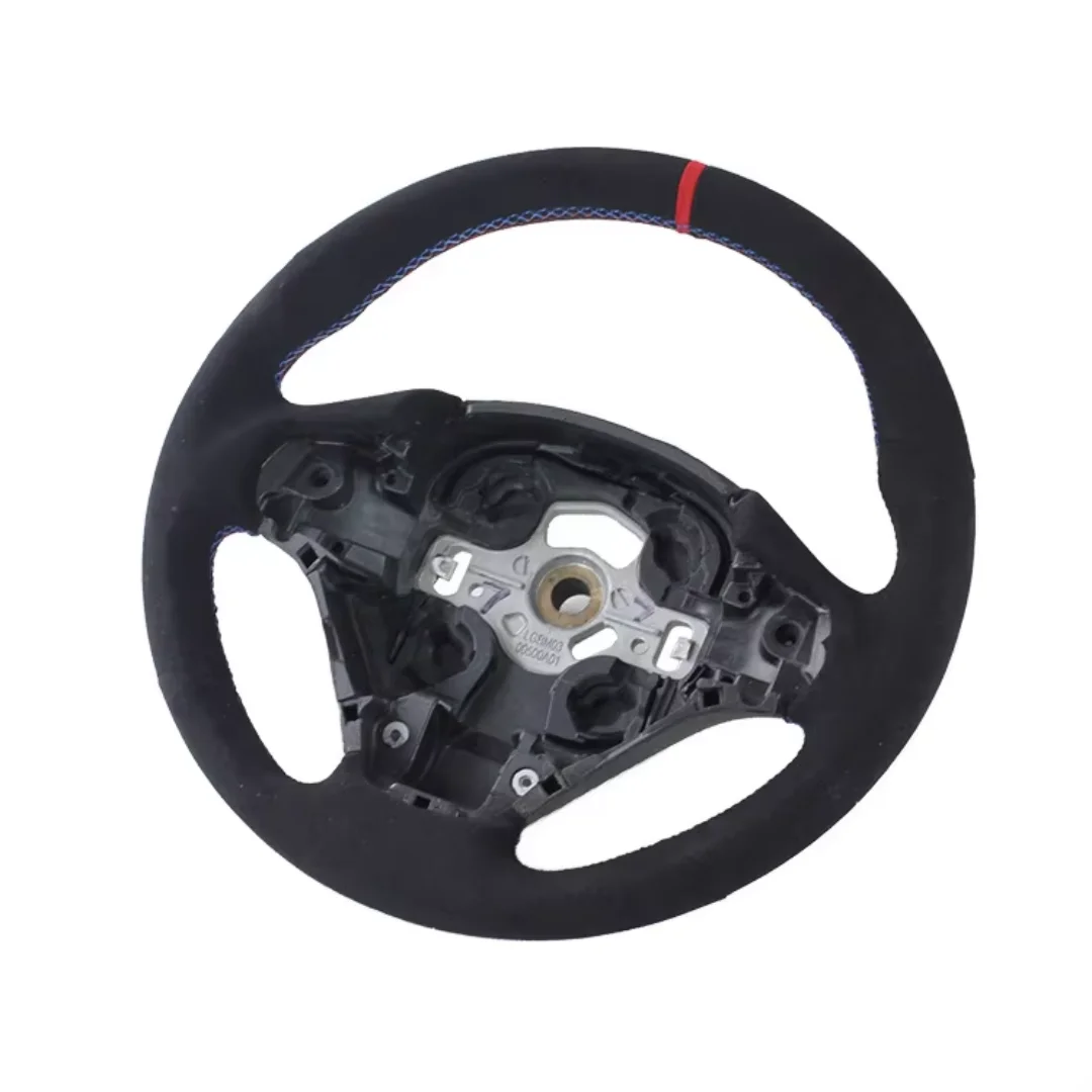Suitable For BMW 3 Series F30 High-Spec Black Suede Steering Wheel With Red Stitching And Centering Indicator Modification