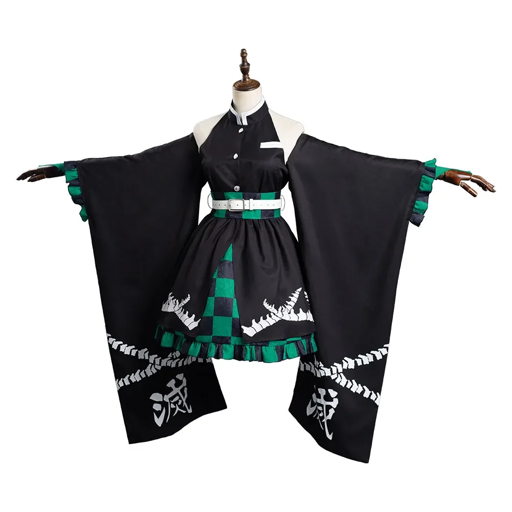 Anime  Kamado Tanjirou Cosplay Costume Outfits Kimono Dress Halloween Carnival Suit