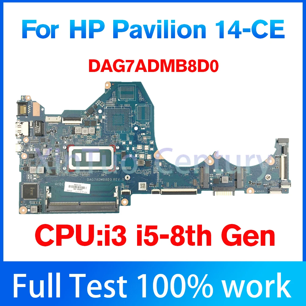 DAG7ADMB8D0 For HP Pavilion 14-CE Laptop Motherboard L36236-601 L36236-001 With UMA i3-8145U i5-8265U Gen 100% Fully Tested