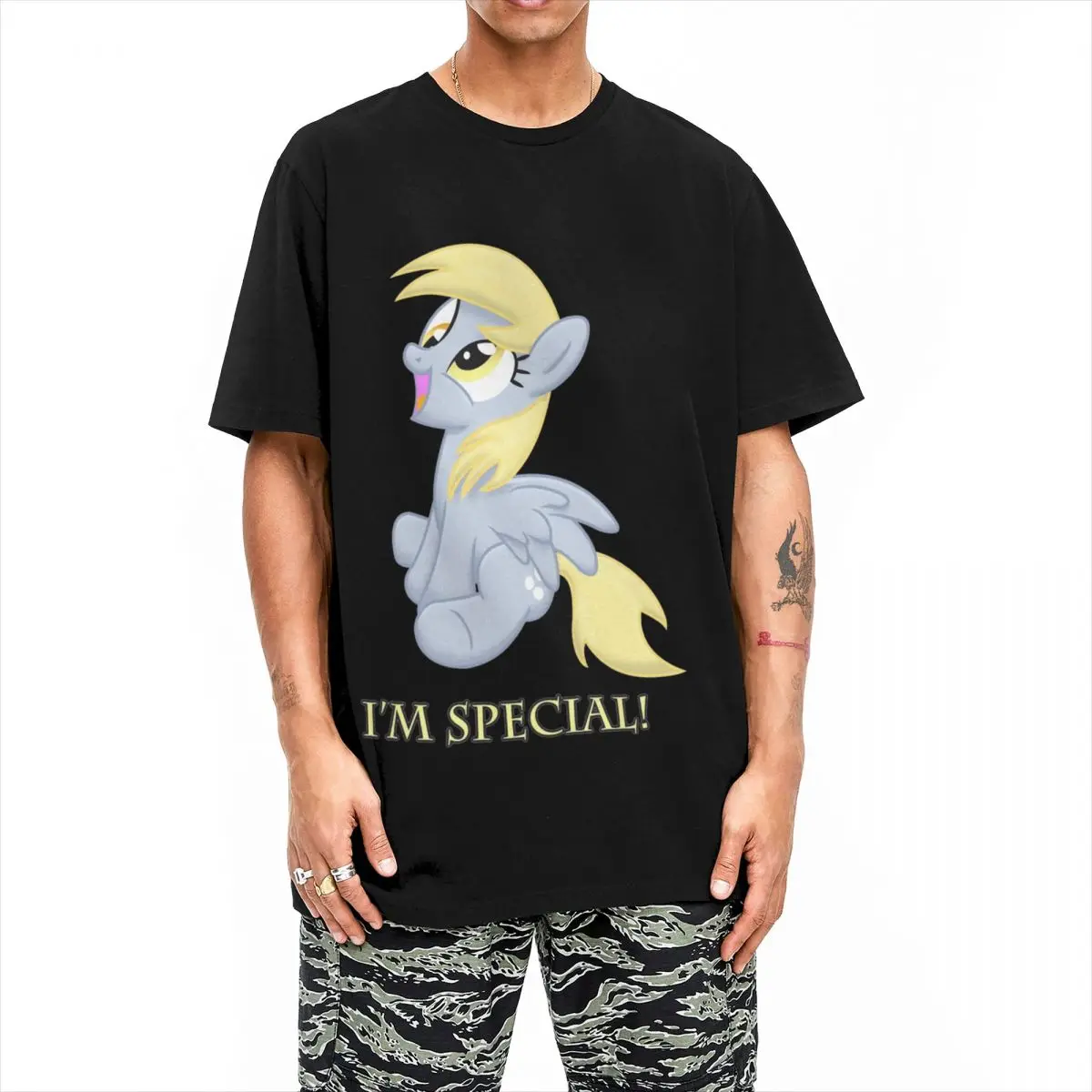 الجدة Derpy أنا خاص تي شيرت الرجال القطن قصير الأكمام الصداقة هو ماجيك جولة الرقبة ملابس الصيف