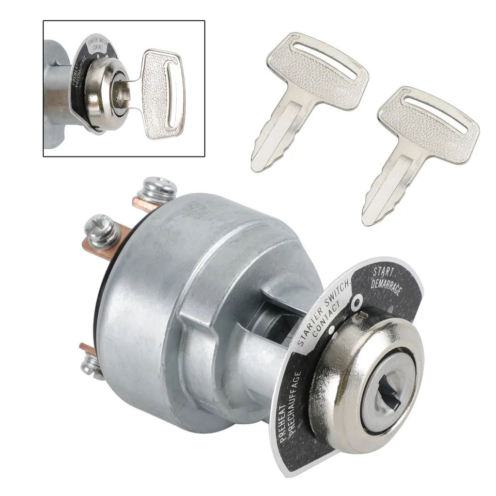 66706-55120 1E013-63590 Starter Ignition Key Switch For Kubota Tractor B4200D B5100 B6100 Engine Preheat Switch With 2 Keys
