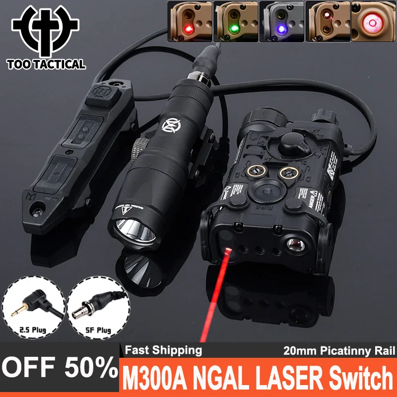 

Tactical NGAL Red Green Blue IR Dot Laser Wadsn M300A Scout Light Set Dual Function Pressure Switch Fit M-lok Keymod 20MM Rail