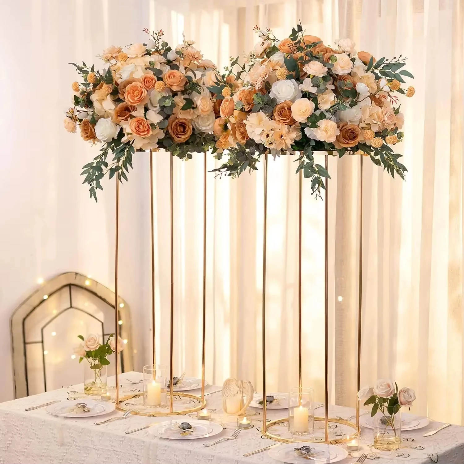 Metal Cylindrical Wedding Party Home Decor Table Wedding Decoration Modern Geometric Flower Stand