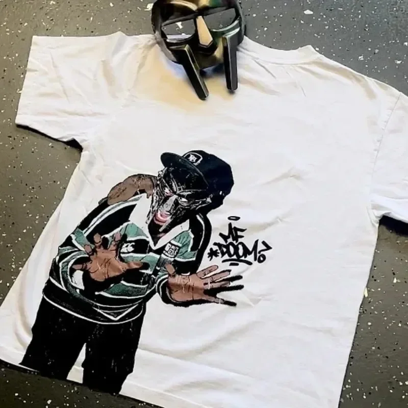 Sopula Vintage The Illest Villain Mf Doom Graphic Casual Street Basketball T-Shirt Harajuku Oversized T Shirt Graphic T Shirts