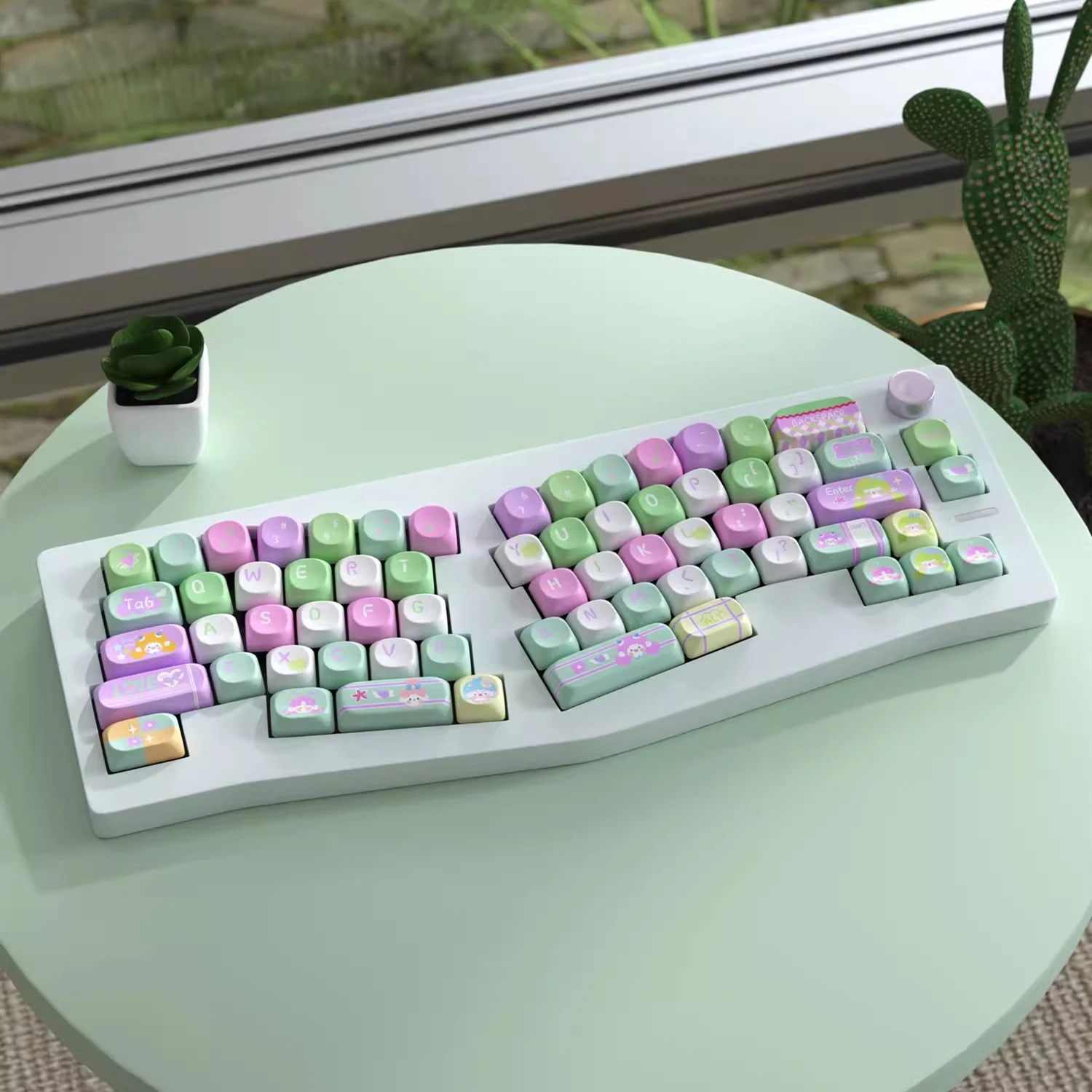 

1 Set Dopamine Girl Theme Keycaps PBT Dye Sublimation Key Caps SOA Profile Rounded Cute Keycap For MX Switch Keyboard 68 75 96