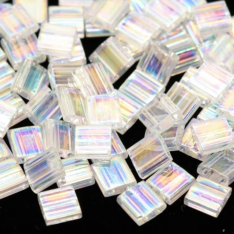 

MIYUKI Transparent TILA Beads 2-Holes Square Flat Japan Seed Bead 5*5*1.9mm for Bracelet Necklace Earring Jewelry Making