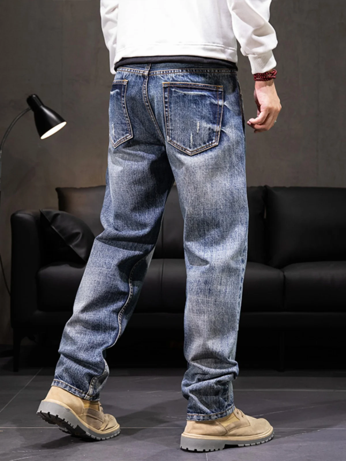 

Мужские джинсы Red d Red Eared, прямые, свободные, из плотного денима, в стиле Hong Kong, классические, узкие, длинные, модные