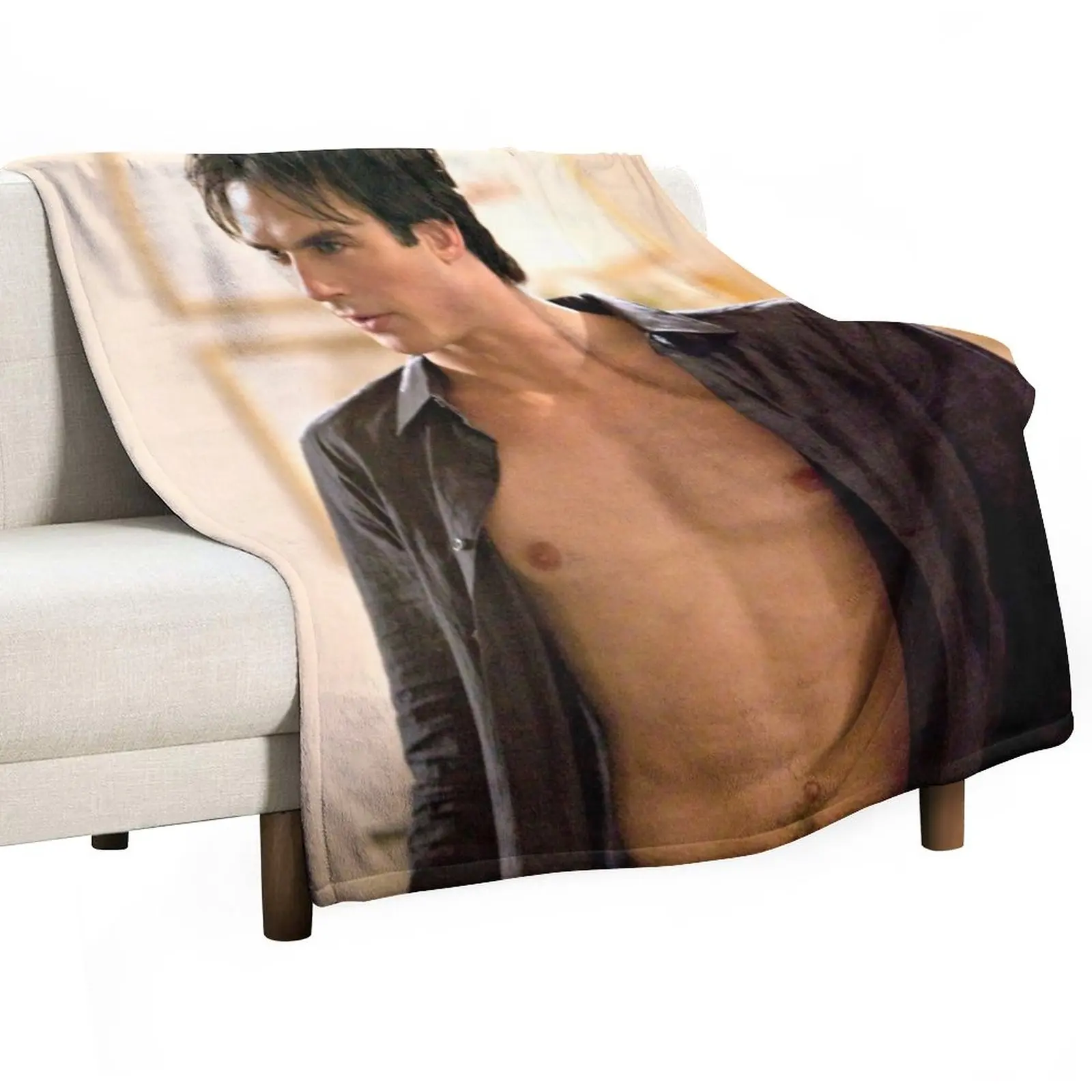 

hot damon scene Throw Blanket Large Blanket Winter bed blankets Quilt Blanket