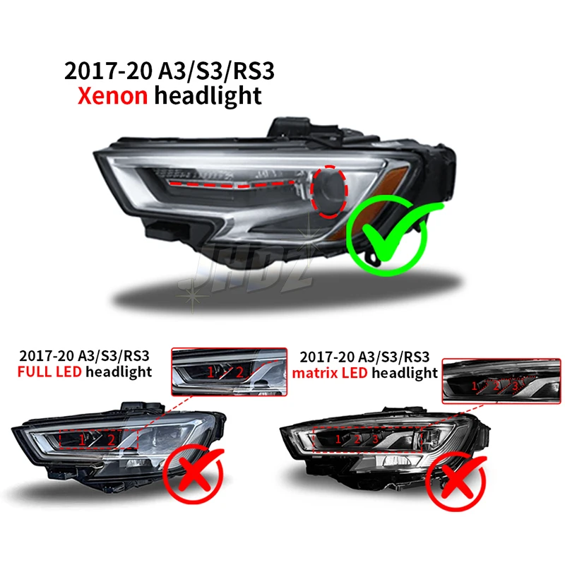 Yellow Red Blue LED DRL Board For Audi A3 S3 RS3 2017-2020 Xenon Headlight Daytime Running Light Module 8V0998473 8V0998474