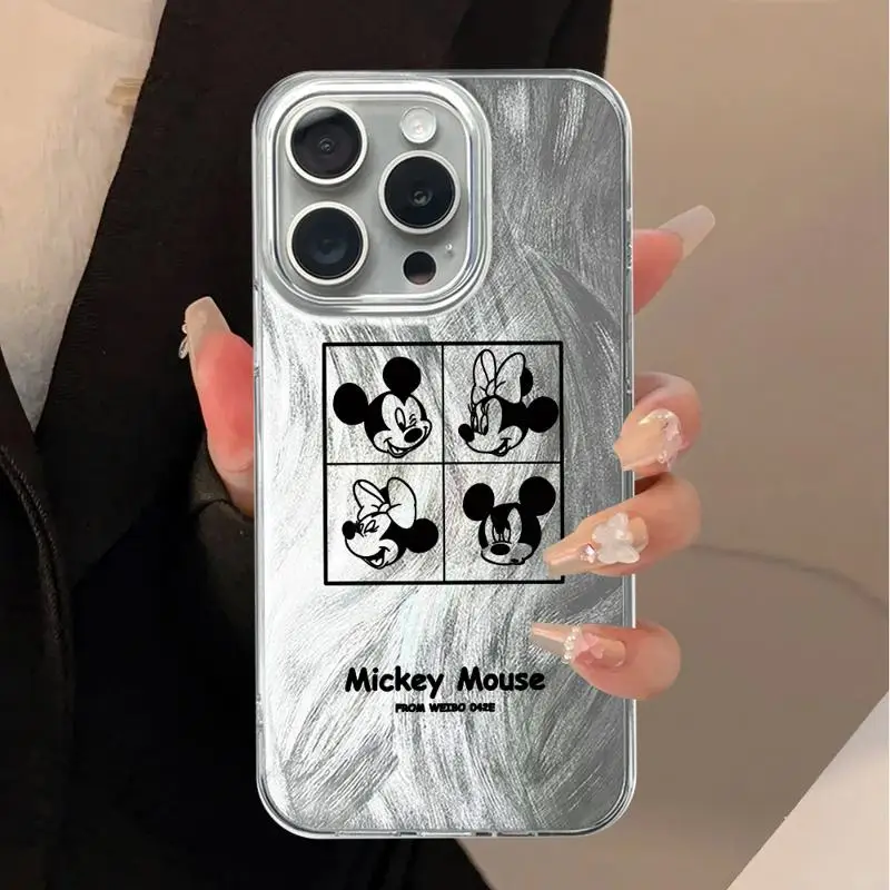 Disney Mickey Luxe Hoesje Voor Apple Iphone 15 11 13 14 Pro Max 12 15 7 8 Plus X Xs Xr Veren Garen Telefoonhoes