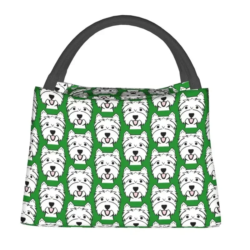 Custom West Highland White Terrier Puppy Lunch Bag Men Women Cooler Thermal Insulated Lunch Boxes for Picnic Camping Work Travel