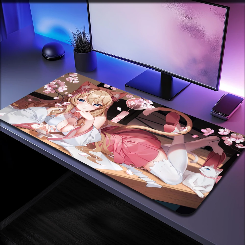 Kawaii Mousepad Office Extend Locking Edge Large Mouse Pad 100x50cm Mouse Mat Rubber Desk Mat Cute Locking Edge Keyboard Pad