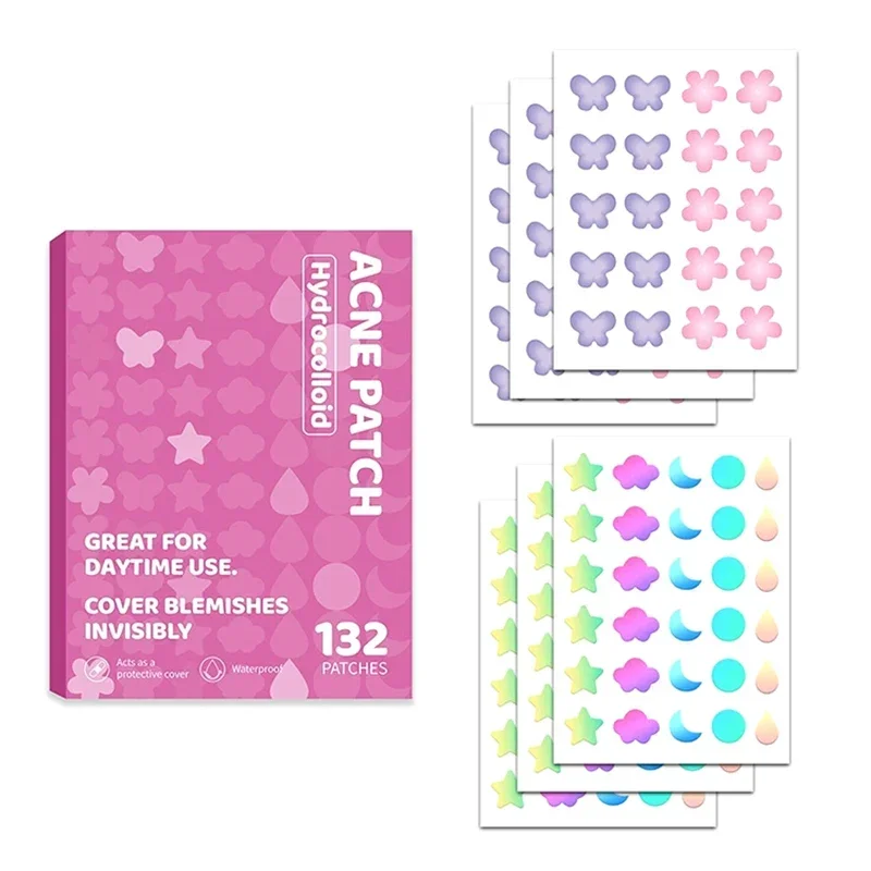 132 個のフェイススキンケアニキビパッチ目に見えないプロフェッショナルな治癒