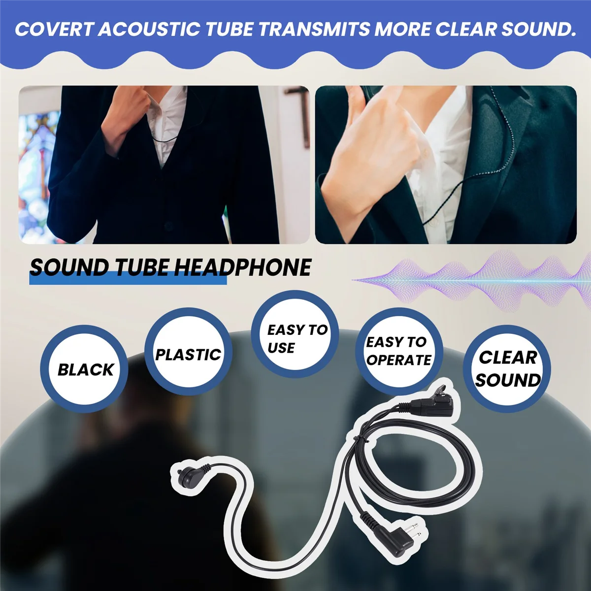 2 حزمة مكتب التحقيقات الفيدرالي نمط 2Pin السرية الصوتية سماعة أذن بأنبوب Ptt سماعة لموتورولا 2 طرق راديو GP88S GP300 GP68 GP2000 GP88 GP3188 CP0