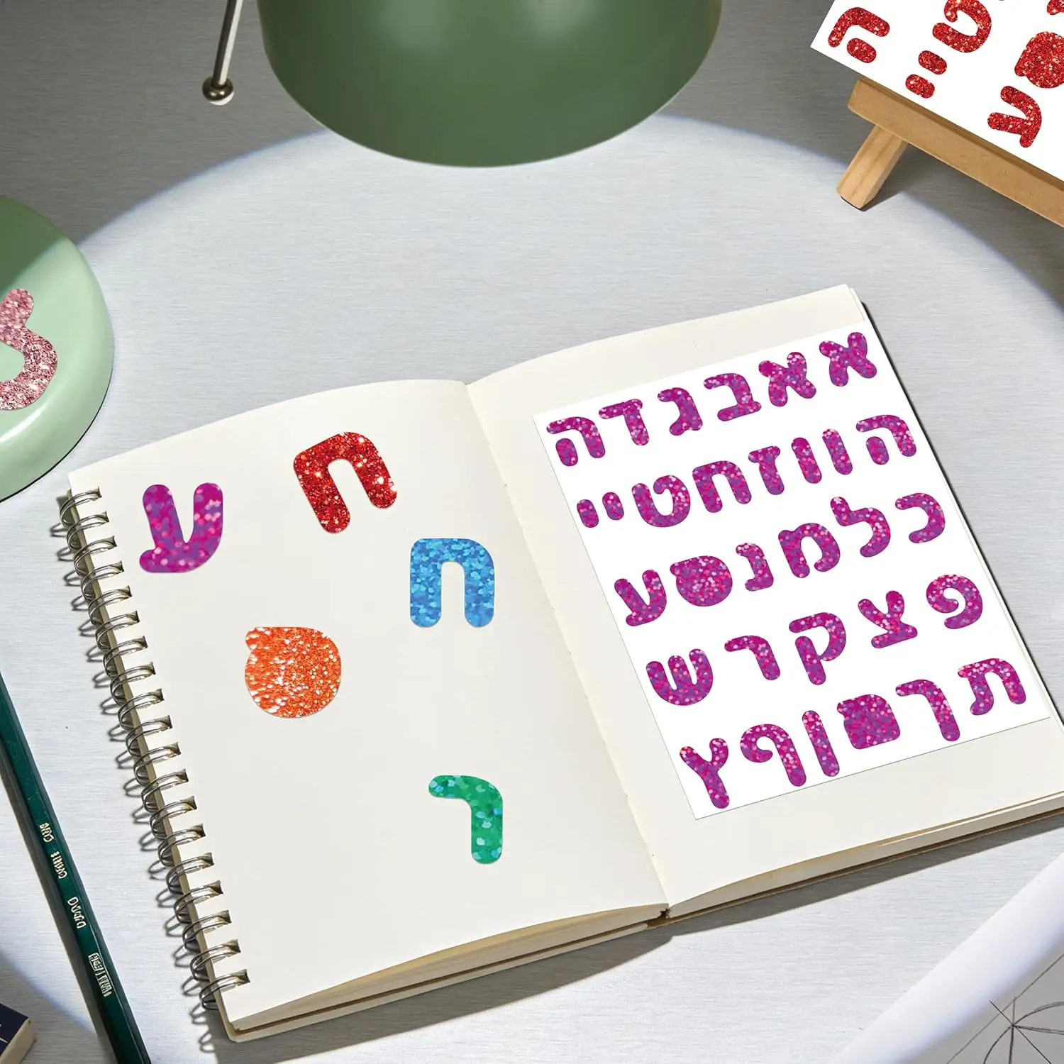 360pcs Colorful Hebrew Alphabet Stickers 12 Sheets Jewish Teaching Labels Decorative Learning Aids for Hebrew Language Study