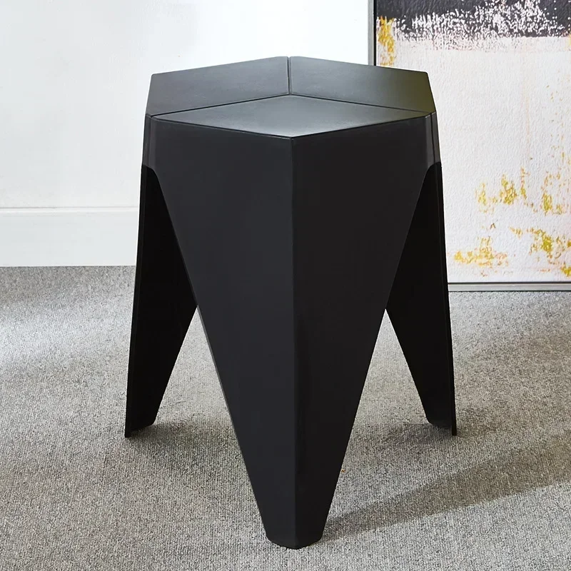 Modern Creative Household Simple Dining Stool Thickened Stackable Dressing Stool Light Luxury Fashion Plastic stool chair silla view 4