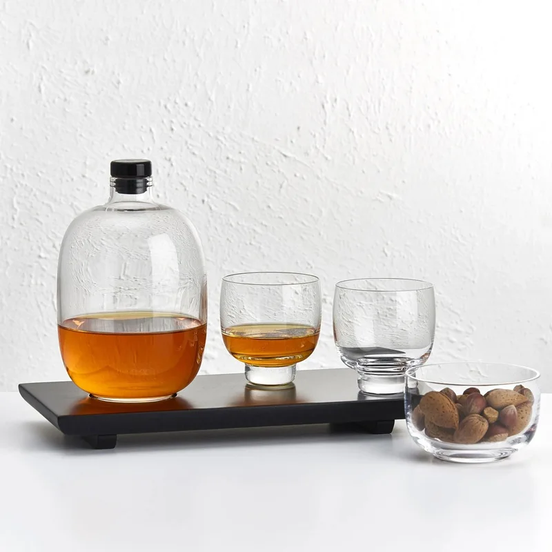 

Crystal glass whiskey bottle glass, Japanese sake bottle jug set