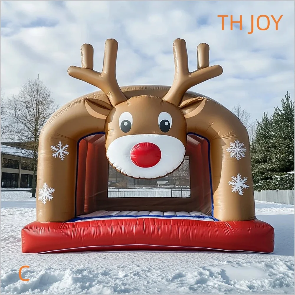 บ้านลมเป่าลมซานตาคลอส บ้านลมเป่าลมรูปกวางเรนเดียร์สำหรับเช่าจัดงานปาร์ตี้