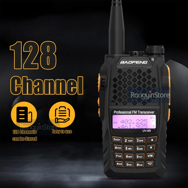 Baofeng UV-6R uv6r banda dupla vhf uhf 136-174mhz & 400-520mhz rádio em dois sentidos uv 6r rádios presunto em dois sentidos fm walkie talkie para caça