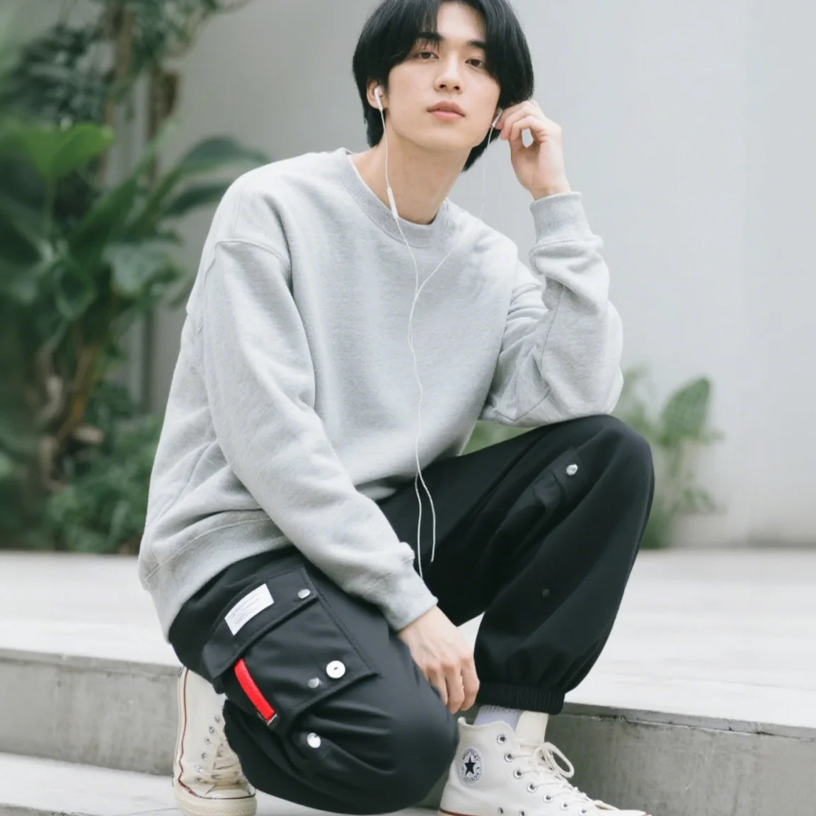 

Outdoor Casual Pants Men's wear-resistant loose-fitting straight-leg multi-pocket overalls men's trousers