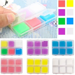 30PCS 2CM Diamond Painting Glue Wax DIY Diamond Embroidery Mud Cross Stitch Dotting 6 Grids Storage Container Box Pen Tool Kit