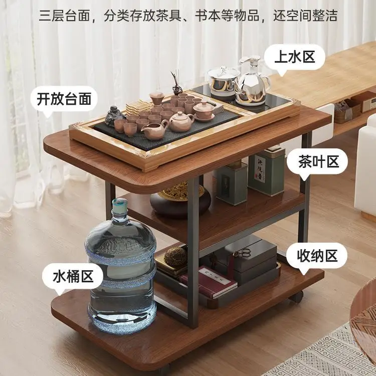 Sofa side cabinet mobile tea table household tea table tea cabinet small coffee table living room balcony small
