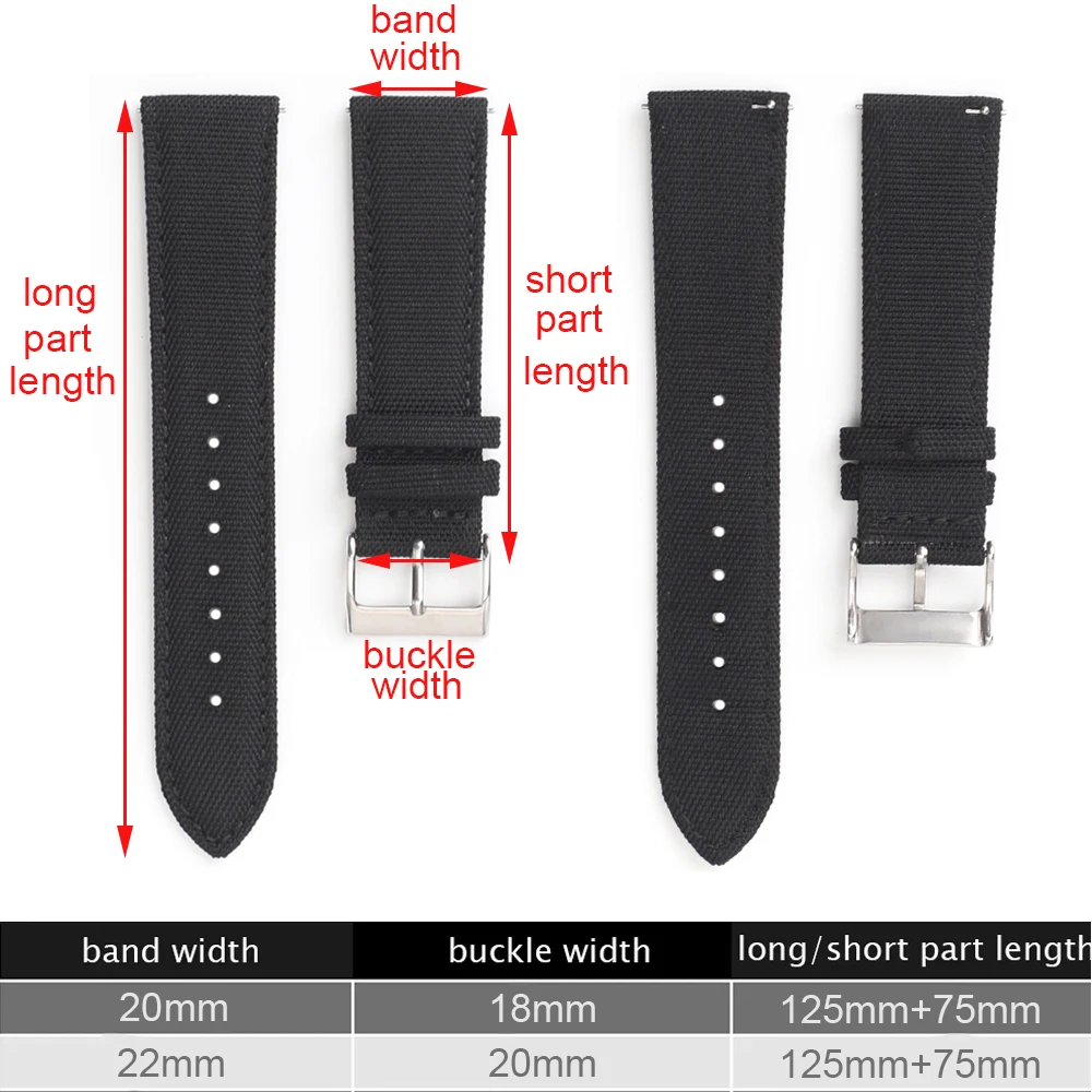 2025 Genuine Sailcloth Watch Band 18mm 19mm 20mm 21mm 22mm 24mm Nylon Strap Quick Release Wrist Band Sports Bracelet for Men image 2