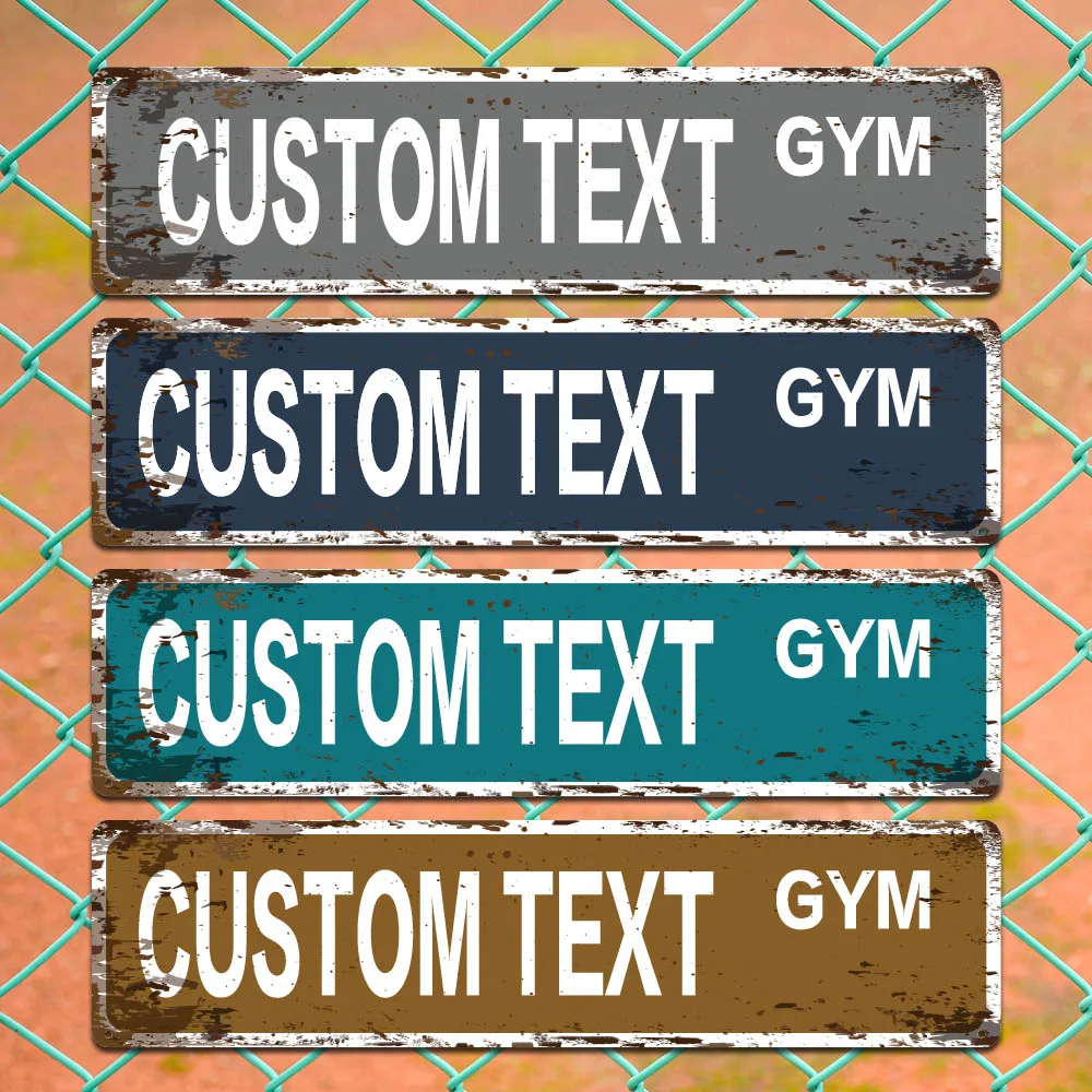 1pc Personalized GYM Custom Metal Street Sign Customizable Outdoor City For Back To School/Easter/Graduation, English Text Daily