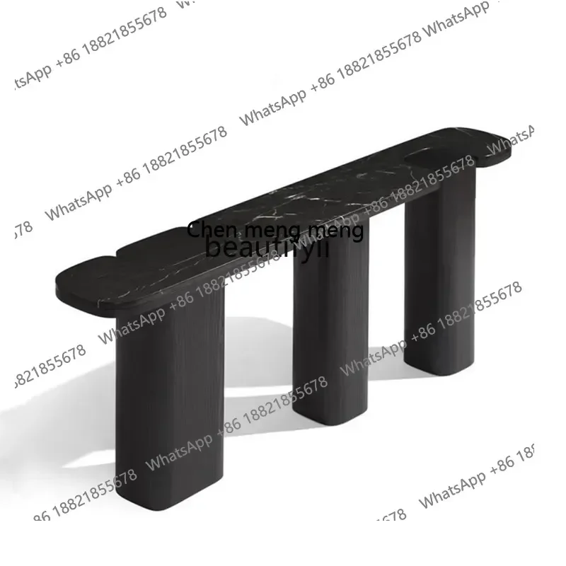 New arrive Italian light luxury solid wood entrance table long strip case marble entrance table against the wall end view table