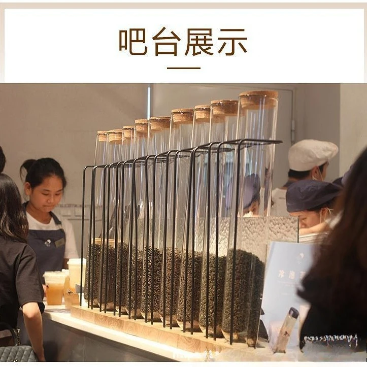 HEYTEA Royaltea bar, tea display bottle rack, decorative test tube bottle with shelf, medicinal material display bottle