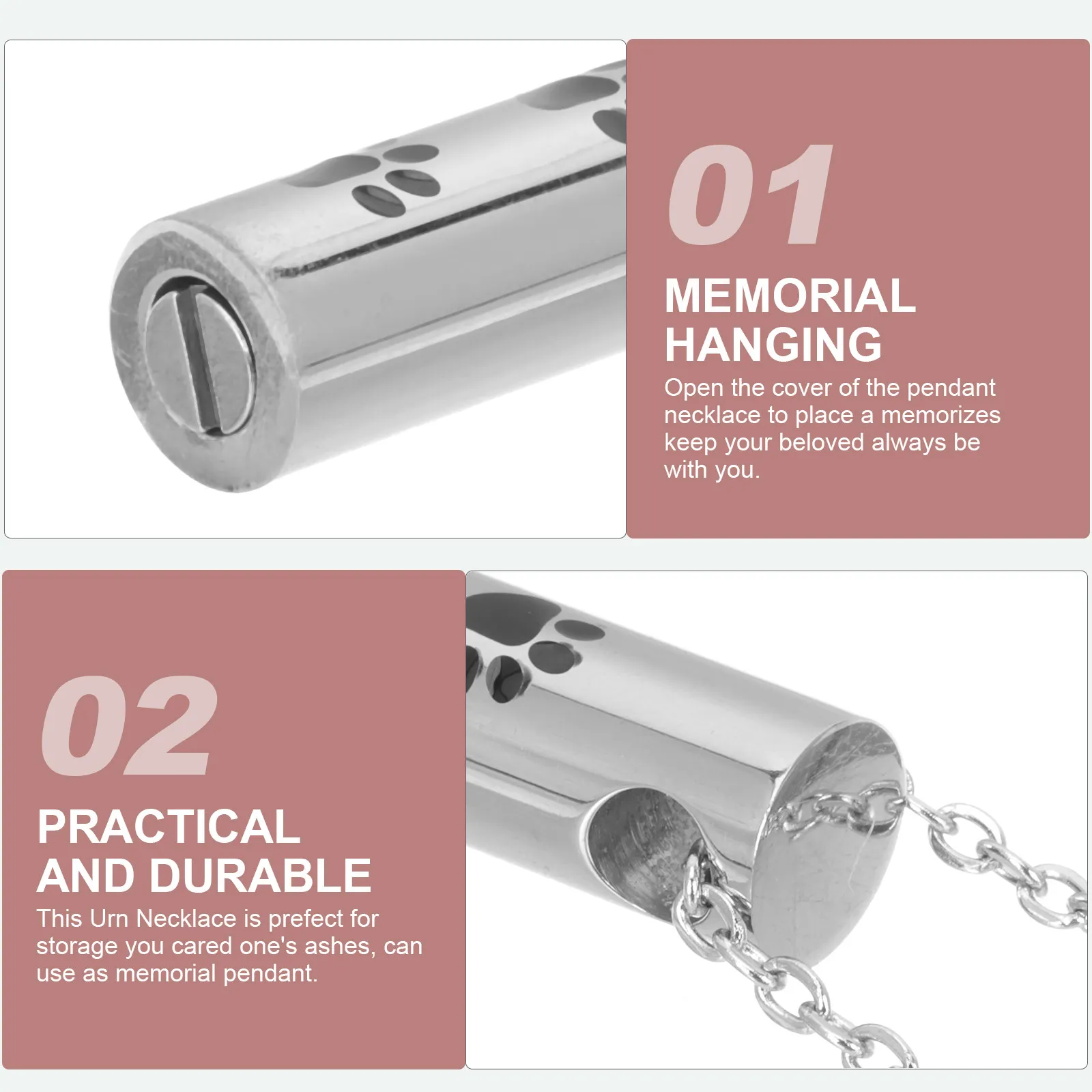 

Кулон-урна для праха из премиальной титановой стали, водонепроницаемое мемориальное украшение для усопших или в качестве памятного сувенира для питомца