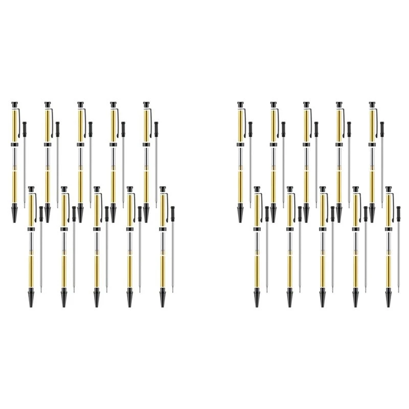J1UL1N 20 Pcs Pen Kits For Wood Turning 7Mm Slimline Pen Twist Kit With Refill Lathe Turning Supplies Black