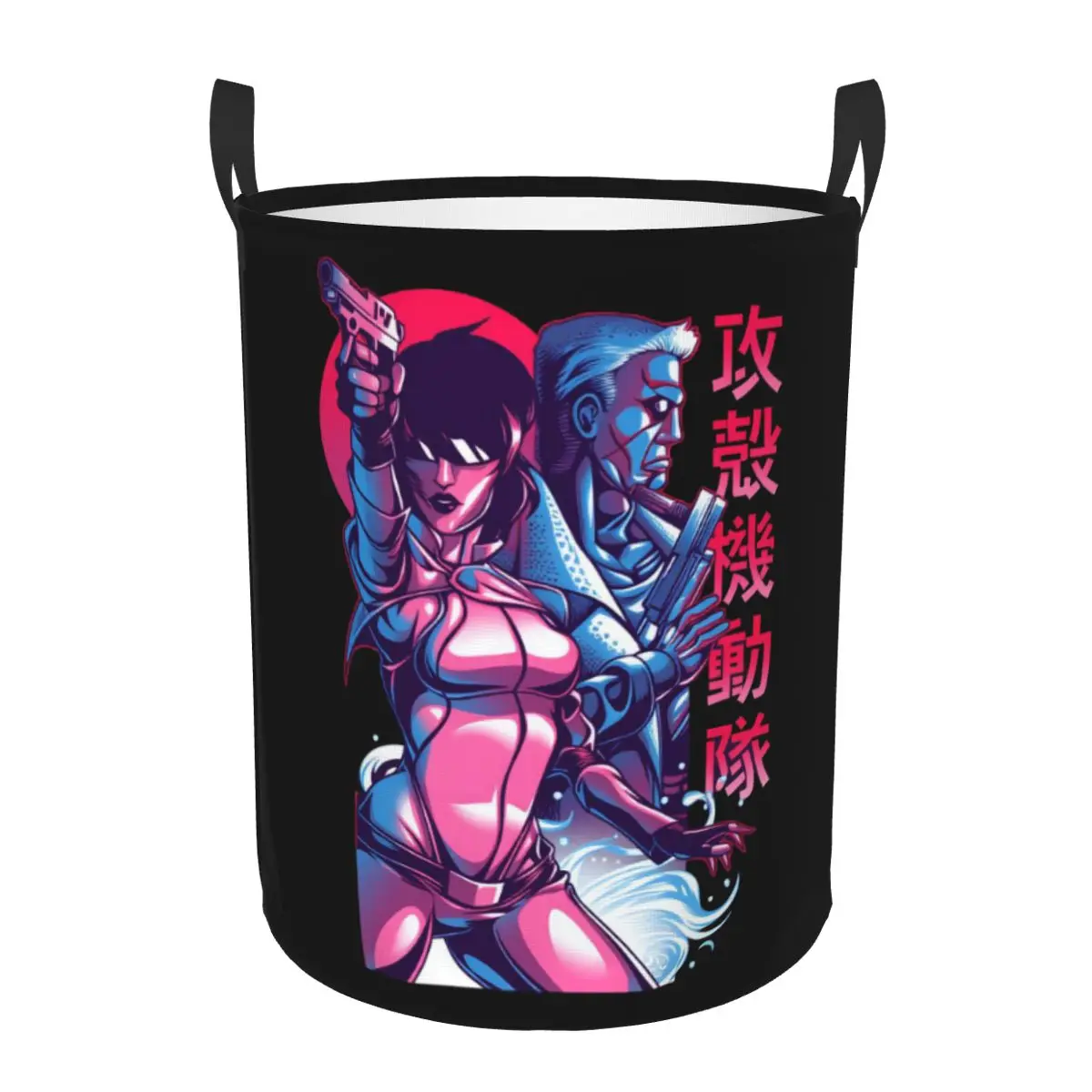 Cesto para la ropa plegable de Ghost In The Shell Motoko Kusanagi, cesto para la ropa con diseño de cómics, para organizar el almacenamiento de la ropa del hogar