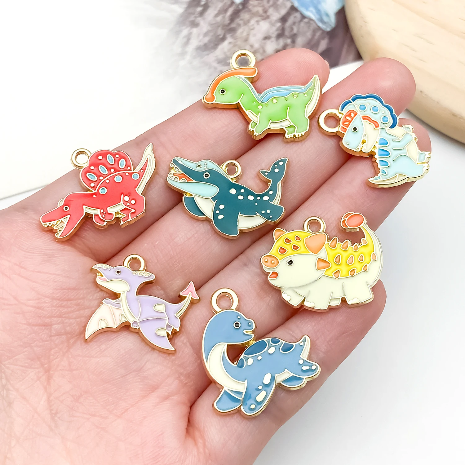 

5/10 шт. очаровательные подвески из сплава динозавров — красочный дизайн, игривые ювелирные подвески «сделай сам» для детей и подростков.