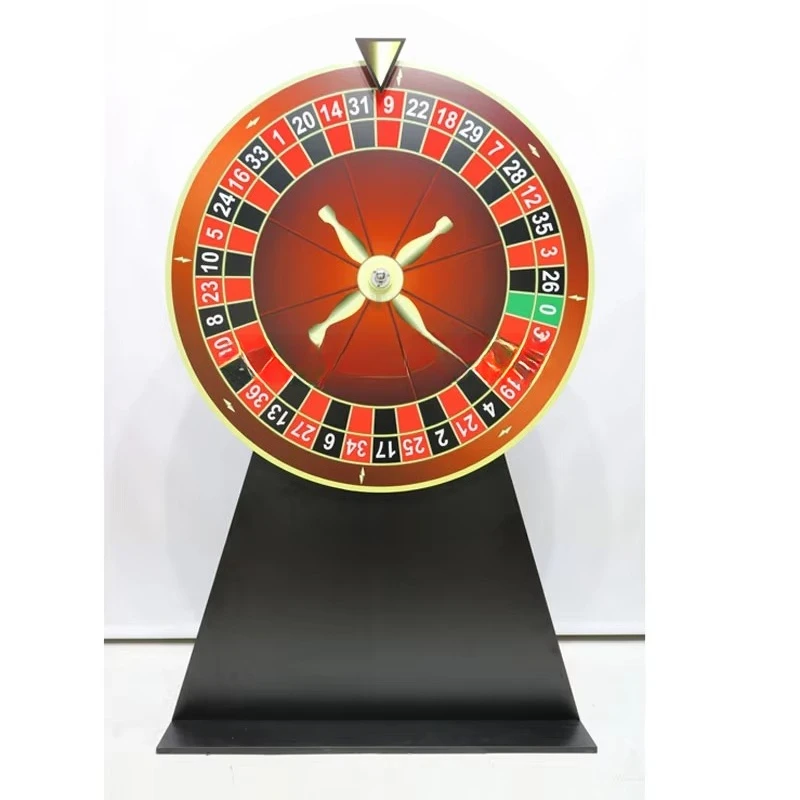 Carnival Christmas Spin Prize Wheel, Manual Cash Wheel with Light Emitting Diode Lighting, Wooden Floor Wheel