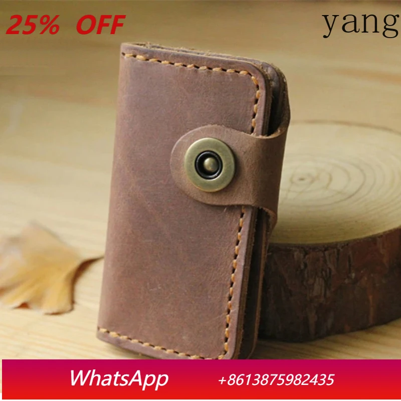 

High Class Handmade Men Genuine Leather Key Holder Leather Key Wallet Men Housekeeper Women key organizer pouch