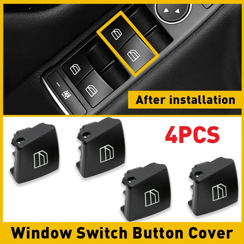 4Pcs/Set Window Switch Button Cover Cap For Mercedes-Benz W204 W212 S204 E-Klasse Coupe C207 S212  A-Klasse W176 B-Klasse W246