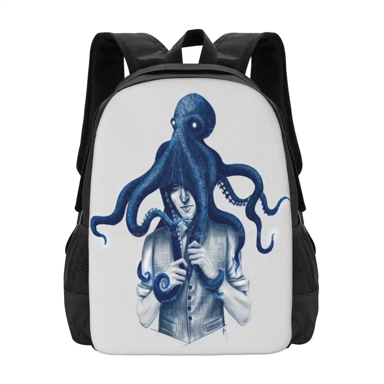 

Creature Comforts School Bags For Teenage Girls Laptop Travel Bags Annette Aparry Instagram Octopus Boy Man Male Blue Ink Space