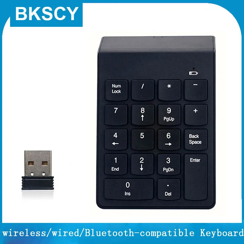 USB Wired Numeric Keyboard Portable18 Keys Wireless Bluetooth-compatible Keyboard for PC Laptop Desktop Numpad Digital Keyboards