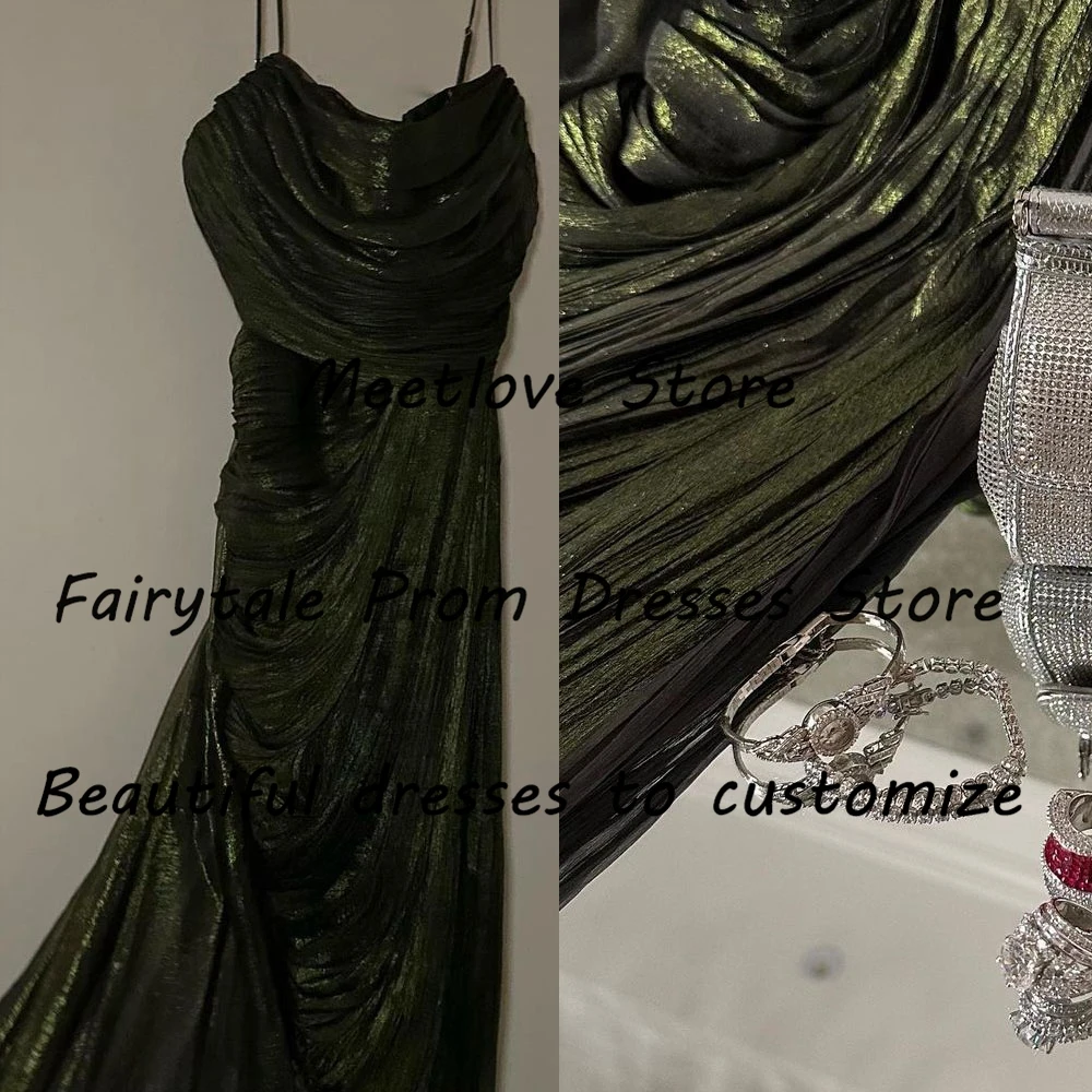 Meetlove 2024 Customized Luxury Mermaid Off Shoulder Sleeveless Prom Dress Straps Side Slit Cocktail Dress Formal Evening  Gown