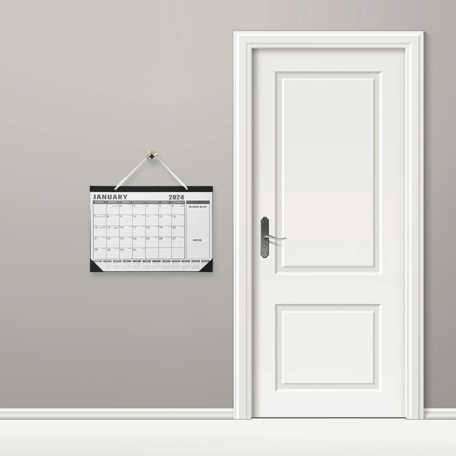 

Hanging Calendar 2024 Office English Wall Calendar Paper Note Daily Use Compact Stylish Home Supply Office Supplies