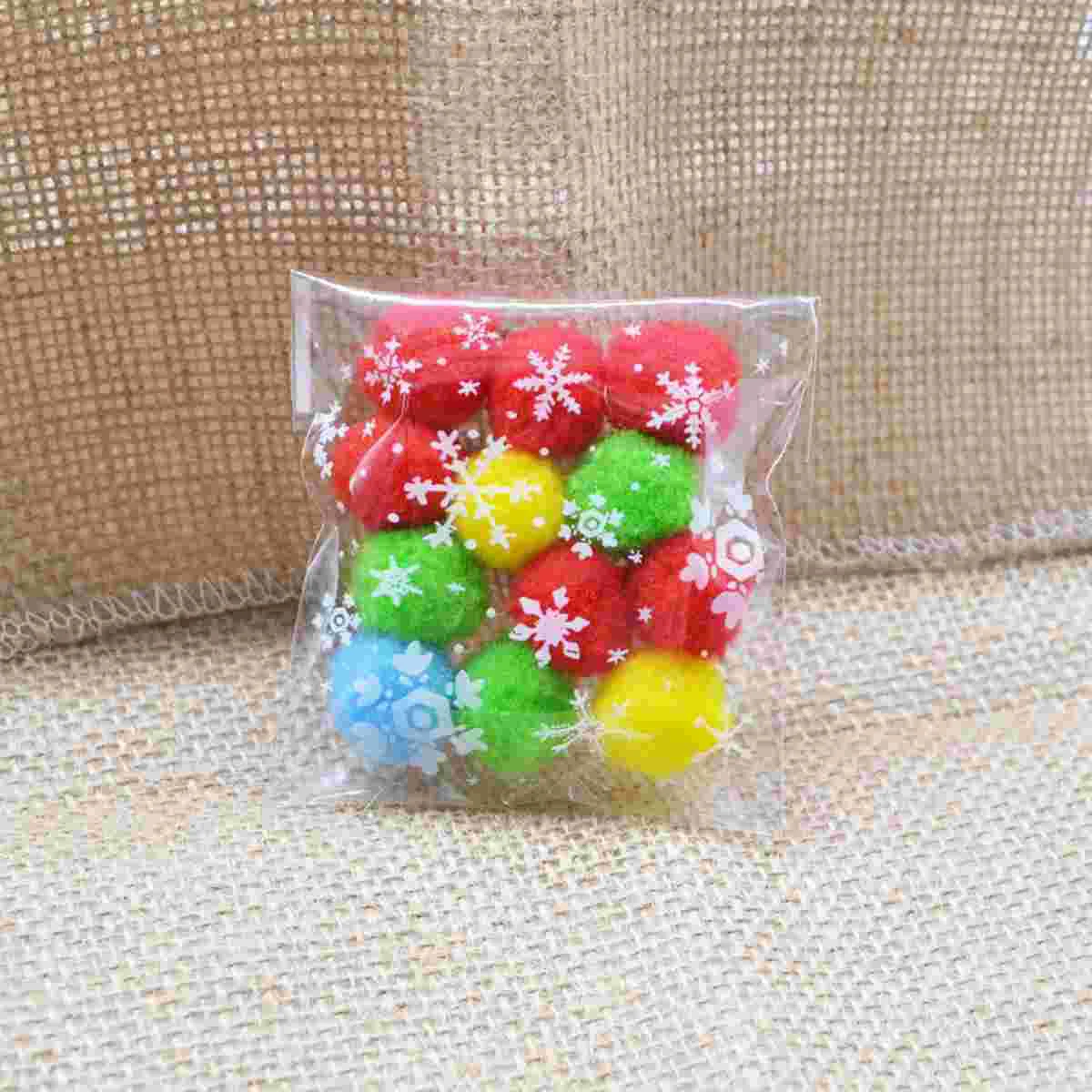 100 Pcs Clear Plastic Pouches Cookie Bread Loaf Bags Self-adhesive Bags Handmade Soap Bags for Baking Food Storage - Snowflake (