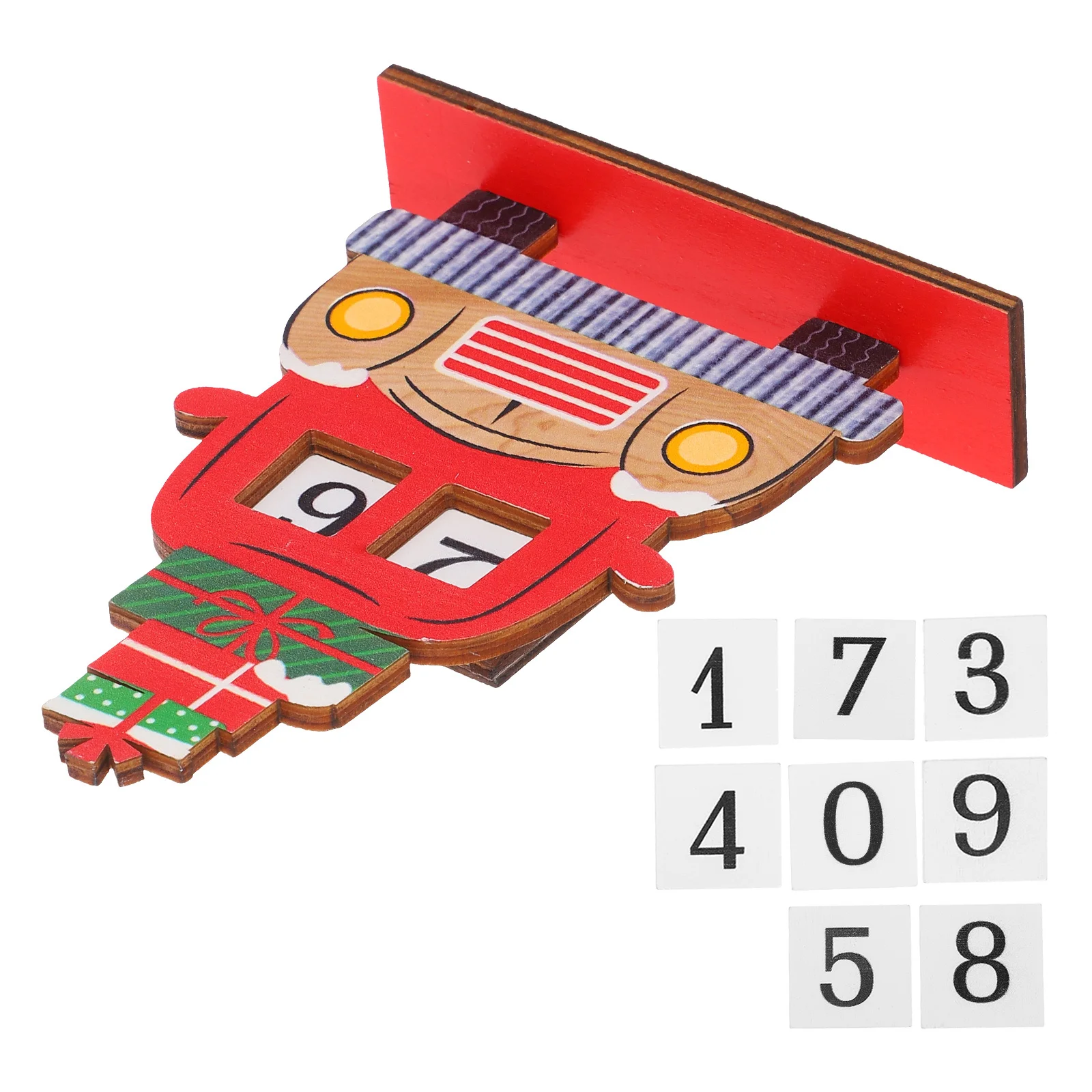 

Christmas Wooden Truck Countdown Blocks Xmas Advent Calendar Festive Decor Holiday Table Centerpiece Ornament Winter Party Sign