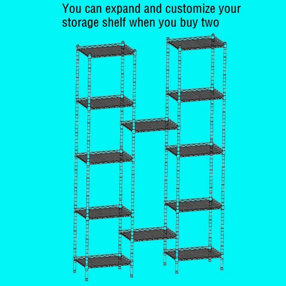 REGILLER 6 Wire Shelving Steel Storage Rack Adjustable Unit Shelves for Laundry Bathroom Kitchen Pantry Closet