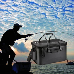 Foldable Live Fish Bucket, Fishing Tools, EVA Sealing, Waterproof Fish Bag, Outdoor Angling Tank Box